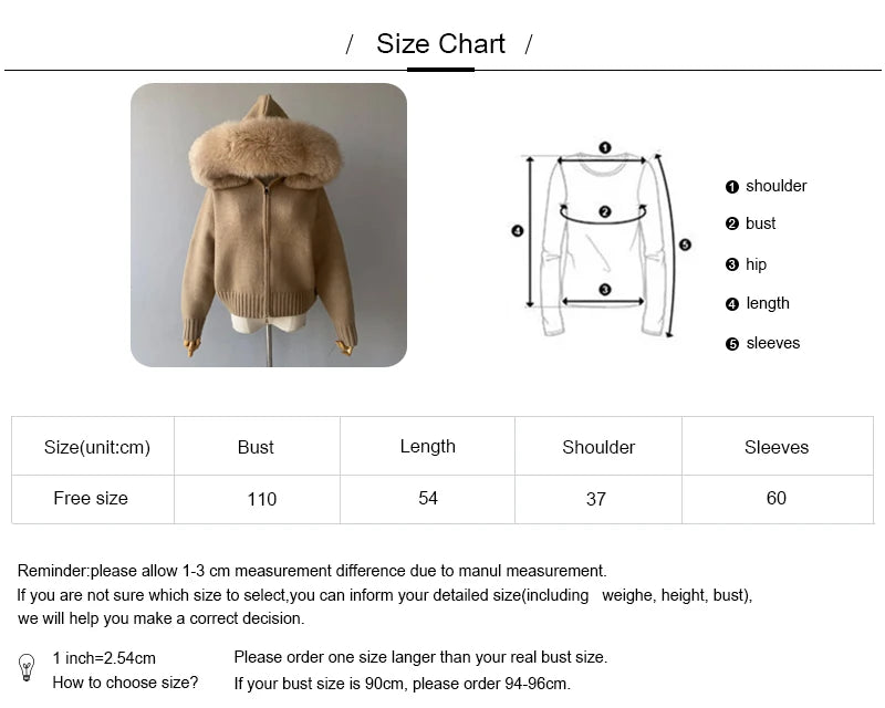 Fur’Ells zip up Fur Knitwear Hoodie