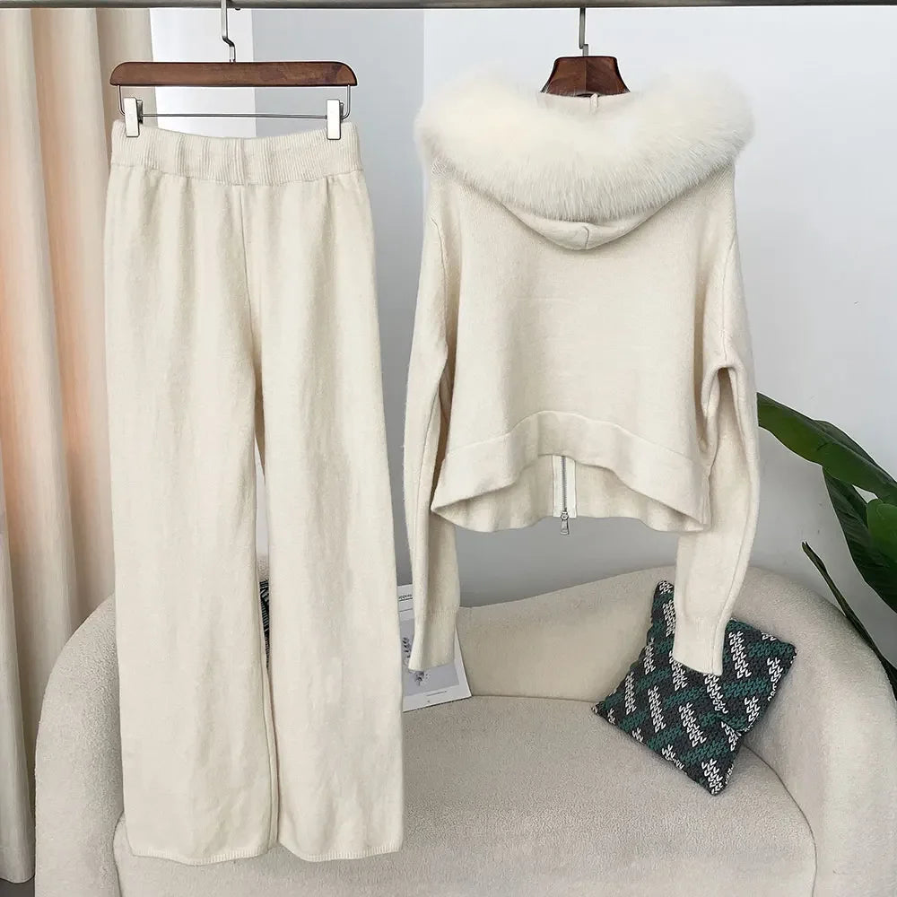 Fur’Ells Fur Collar loungewear Co Ord Set