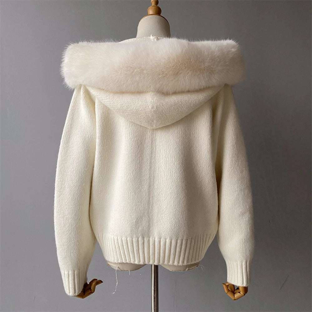 Fur’Ells zip up Fur Knitwear Hoodie