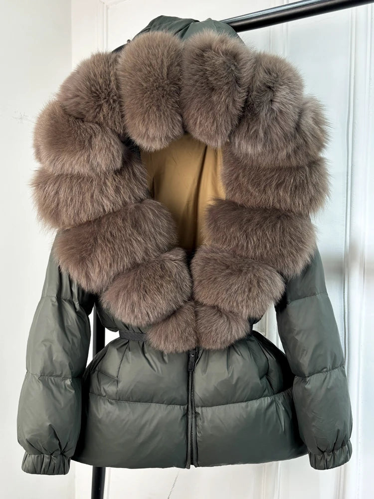 Fur’Ells Real Fox Fur Collar Duck Down Puffer Jacket - Regular length