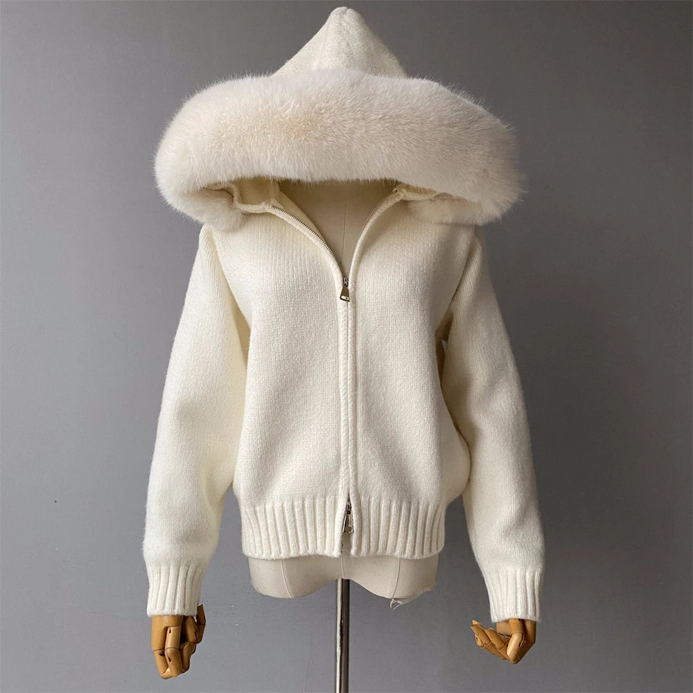 Fur’Ells zip up Fur Knitwear Hoodie