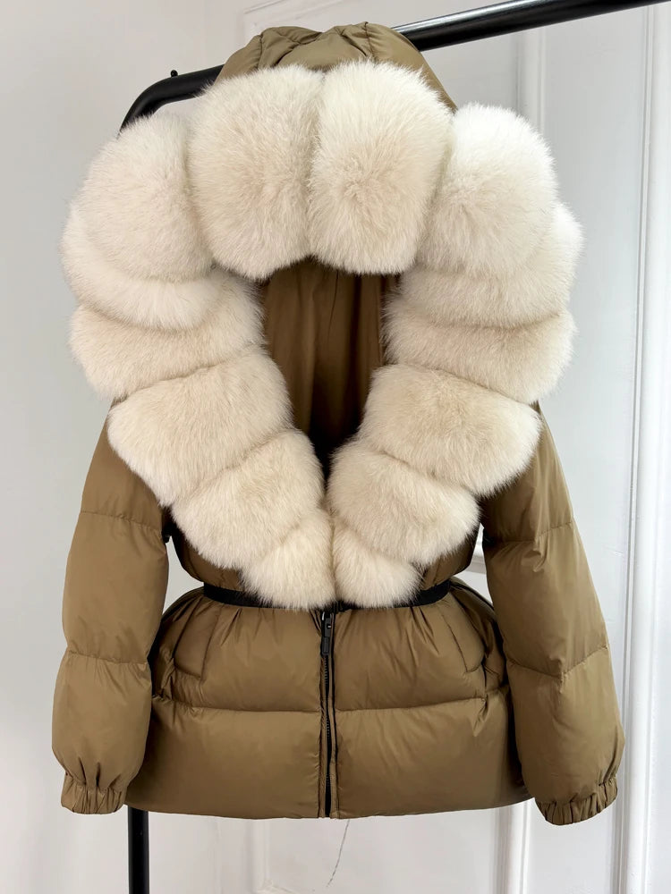 Fur’Ells Real Fox Fur Collar Duck Down Puffer Jacket - Regular length