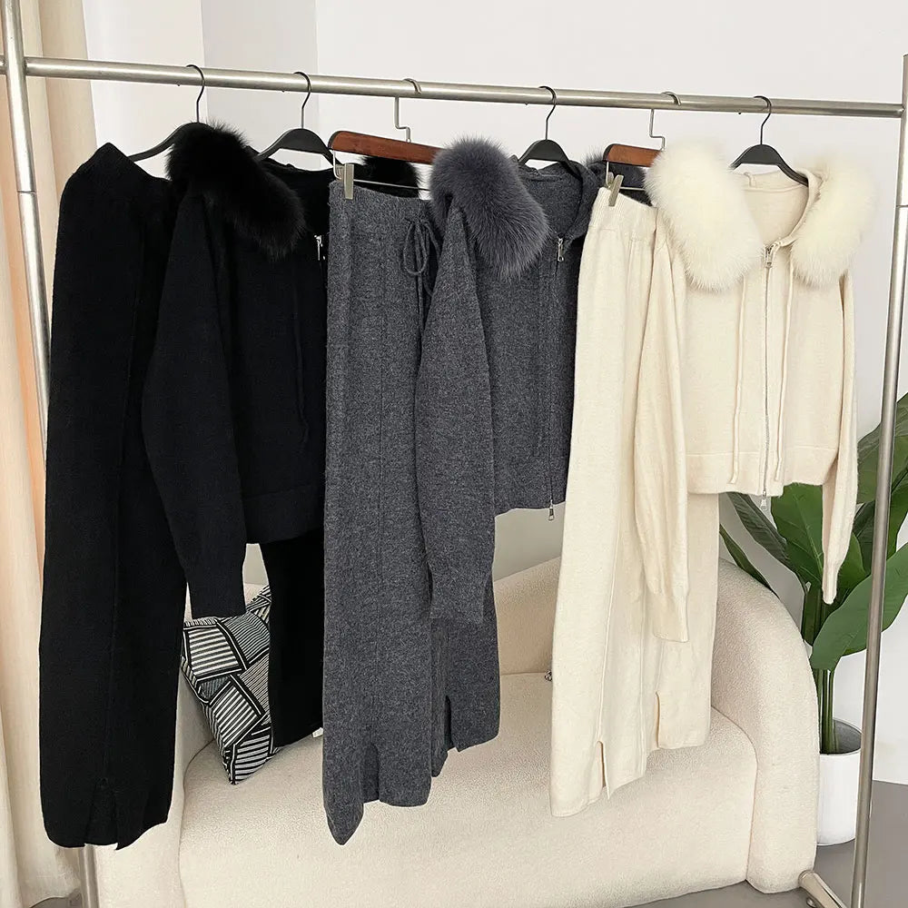 Fur’Ells Fur Collar loungewear Co Ord Set