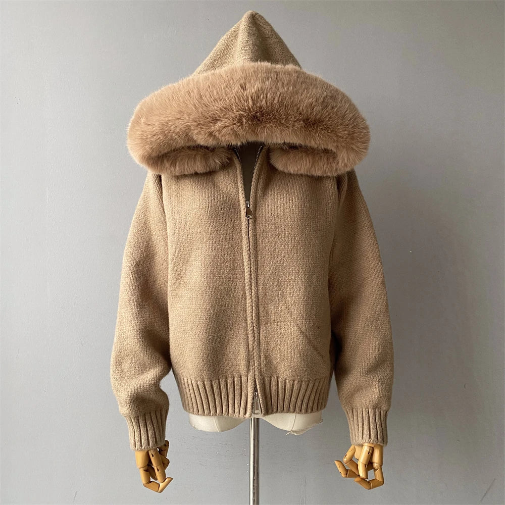 Fur’Ells zip up Fur Knitwear Hoodie