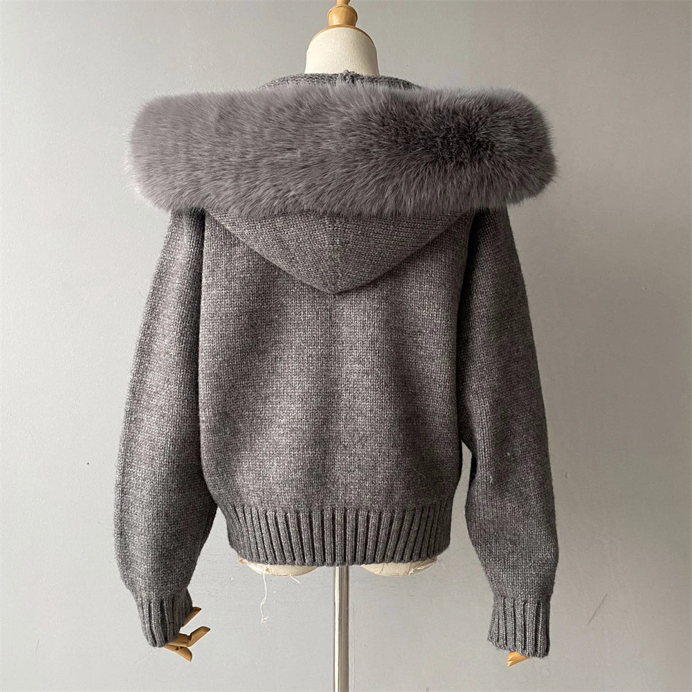 Fur’Ells zip up Fur Knitwear Hoodie