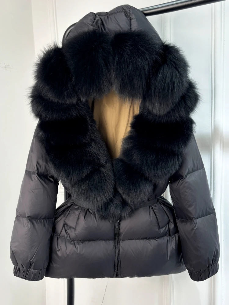 Fur’Ells Real Fox Fur Collar Duck Down Puffer Jacket - Regular length