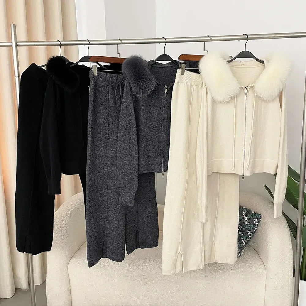 Fur’Ells Fur Collar loungewear Co Ord Set