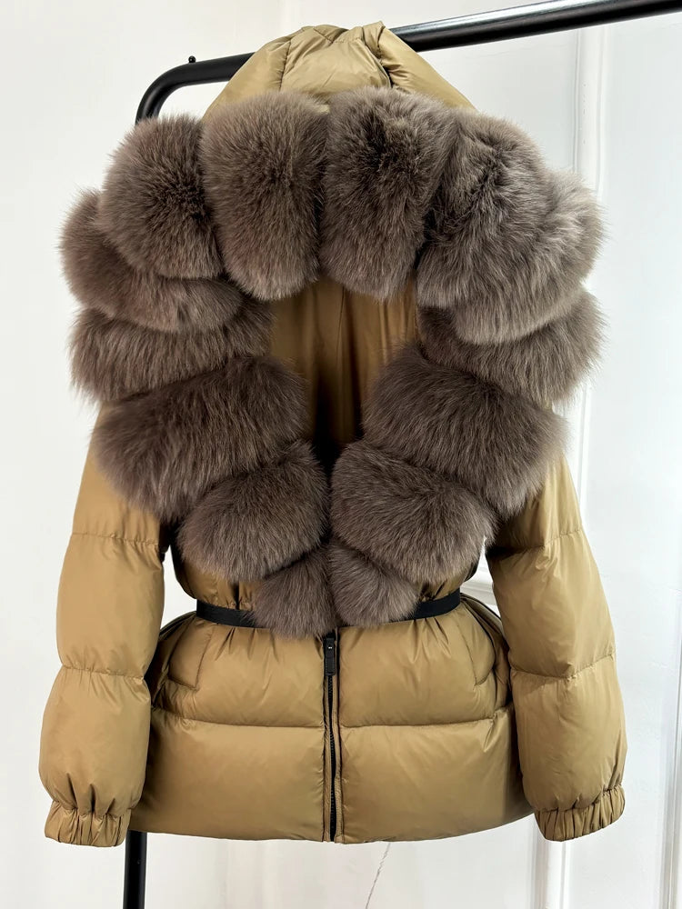 Fur’Ells Real Fox Fur Collar Duck Down Puffer Jacket - Regular length