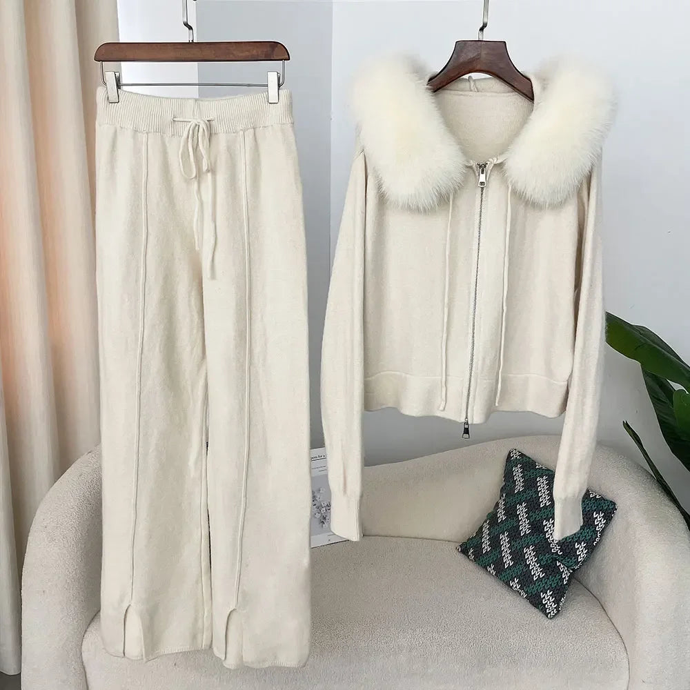 Fur’Ells Fur Collar loungewear Co Ord Set