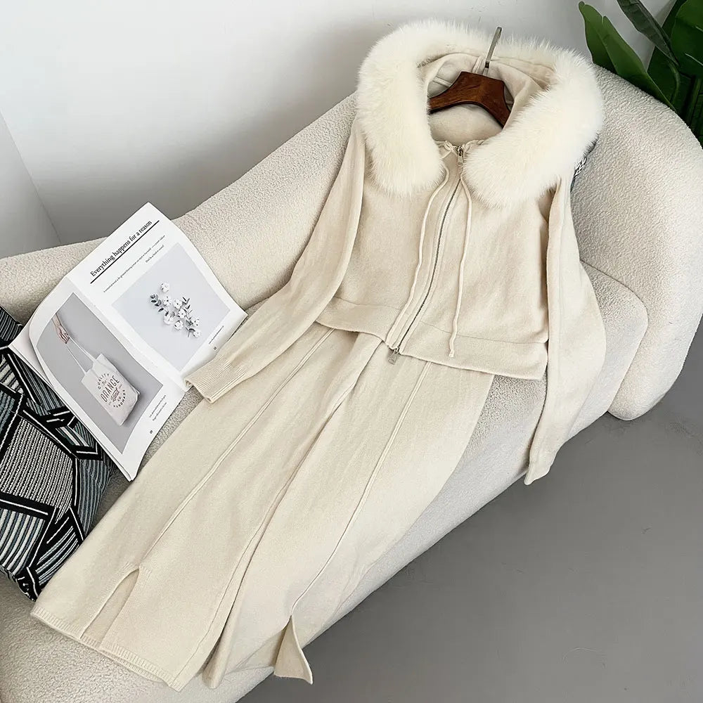 Fur’Ells Fur Collar loungewear Co Ord Set
