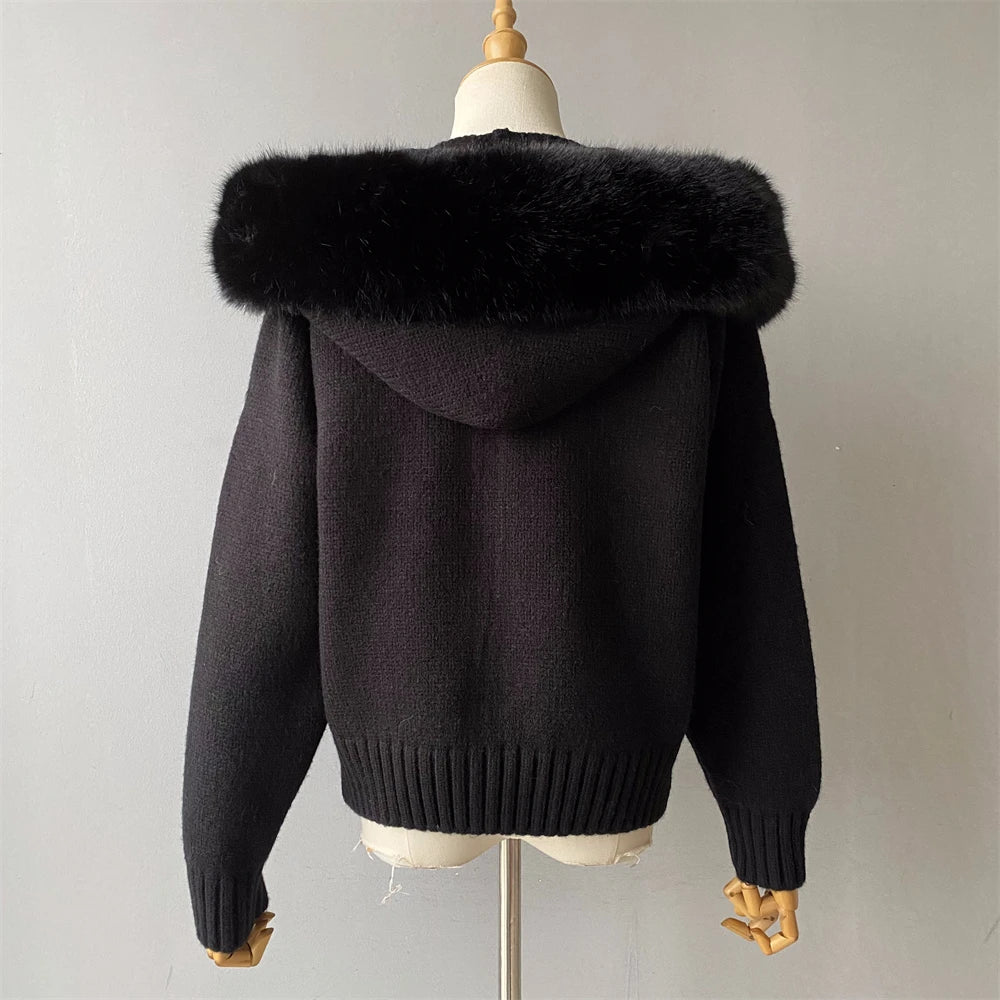 Fur’Ells zip up Fur Knitwear Hoodie