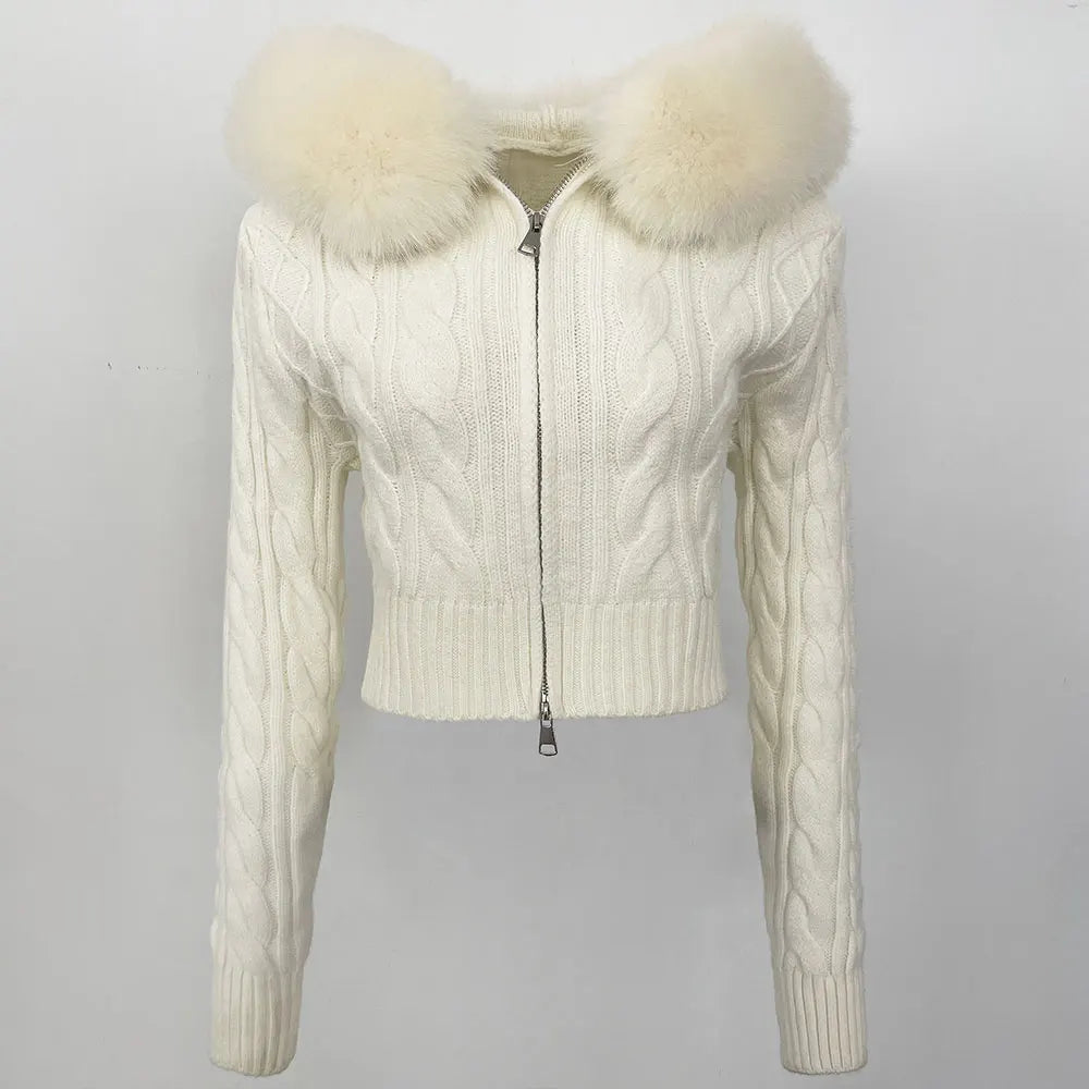 Fur’Ells collar Knitwear Cardigan
