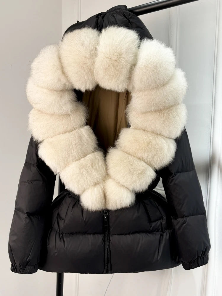 Fur’Ells Real Fox Fur Collar Duck Down Puffer Jacket - Regular length