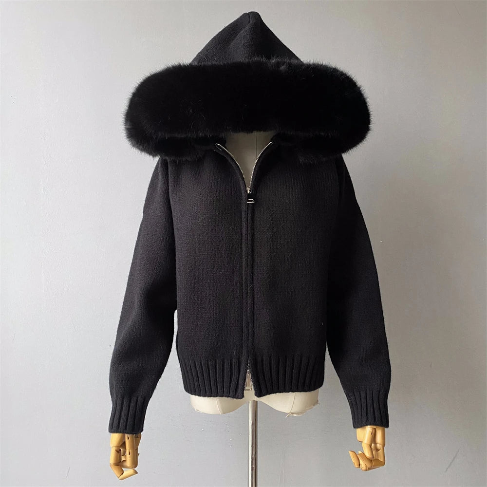 Fur’Ells zip up Fur Knitwear Hoodie