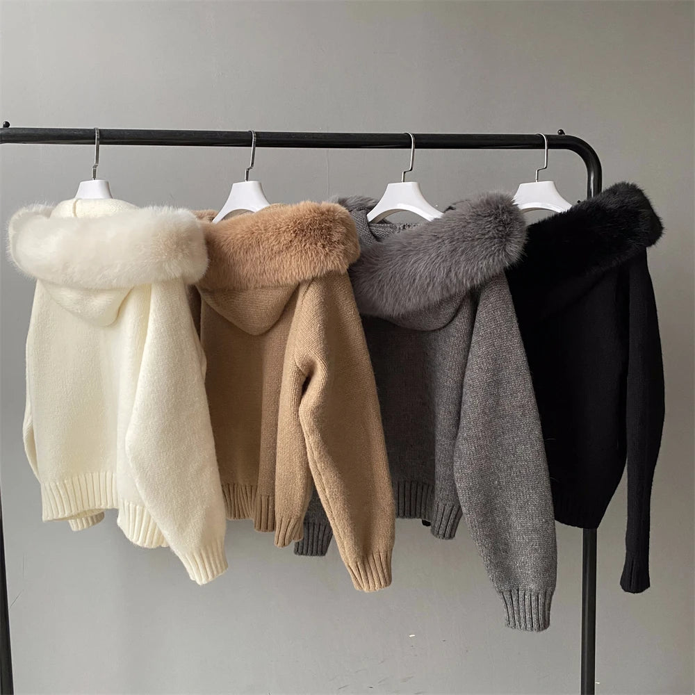 Fur’Ells zip up Fur Knitwear Hoodie