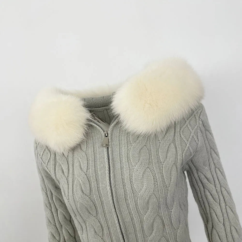 Fur’Ells collar Knitwear Cardigan