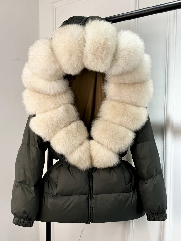 Fur’Ells Real Fox Fur Collar Duck Down Puffer Jacket - Regular length