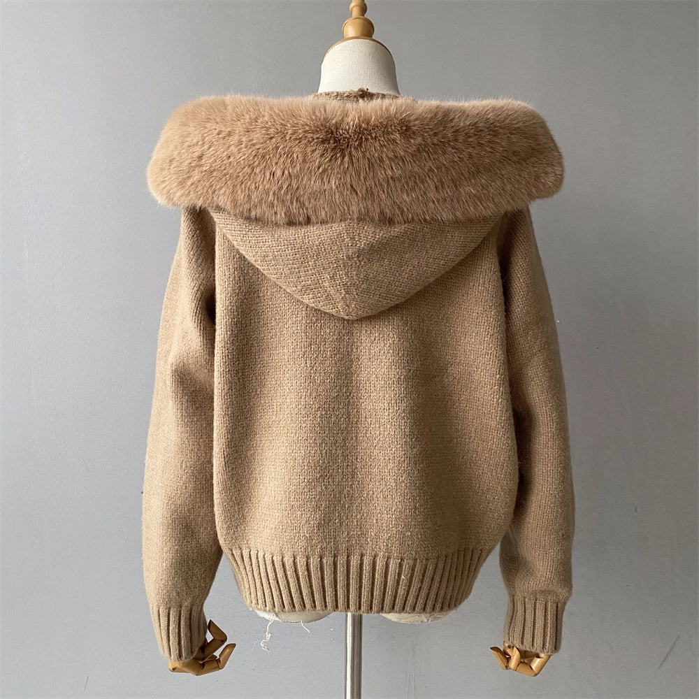 Fur’Ells zip up Fur Knitwear Hoodie