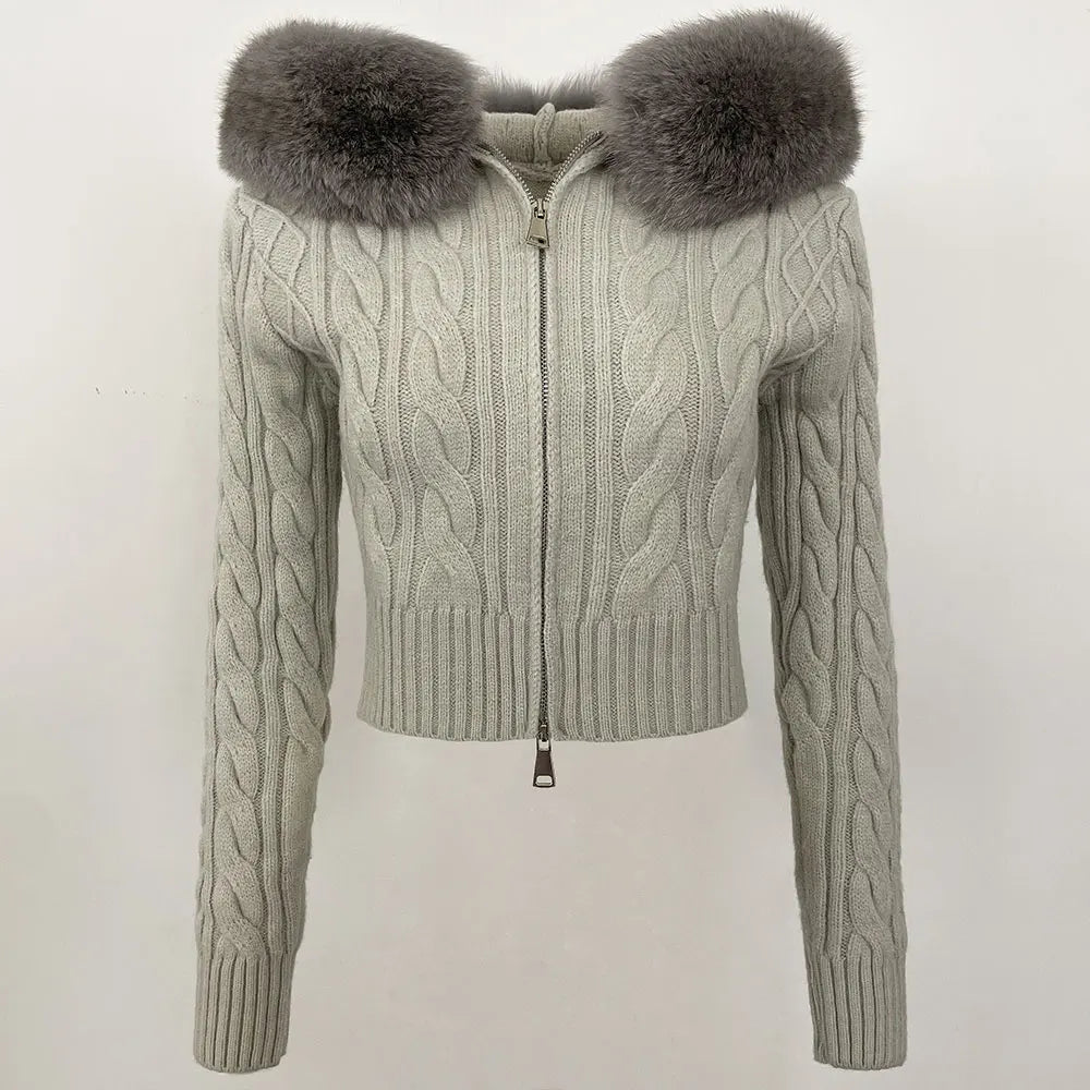 Fur’Ells collar Knitwear Cardigan