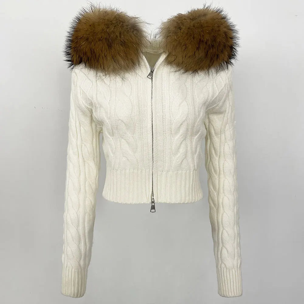 Fur’Ells collar Knitwear Cardigan